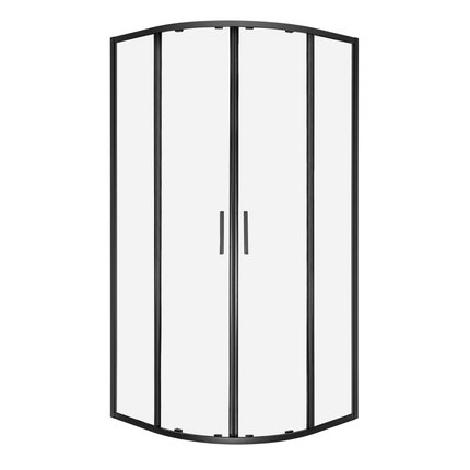 Novoterm SOLID RS black sprchový kút bez vaničky 90 x 90 x 195 cm, sklo číre, profil čierny