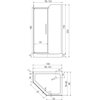 Novoterm GLASGOW PLUS 100 päťuholníkový sprchový kút 100 x 80 x 190 cm