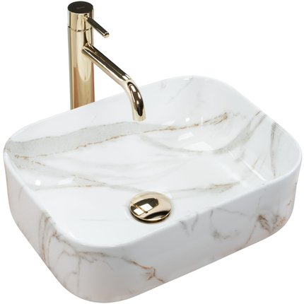 Rea DEMI MINI AIAX SHINY keramické umývadlo na dosku 40,5 x 31 cm U5065
