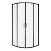Novoterm SOLID RS black sprchový kút s vaničkou 90 x 90 x 211 cm, sklo číre, profil čierny