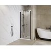 Besco SINCO DUE BLACK Sprchové dvere dvojkrídlové 80 x 195 cm sklo číre