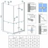 Rea MOLIER sprchový kút 80 x 80 x 190 cm, profil chróm K6367+K8534