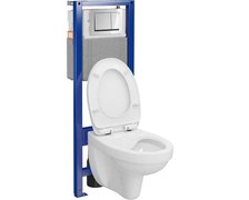 Cersanit set 40 mech. inštalačný modul + misa závesná + sedátko volnepadajúce + tlačítko chróm lesklý