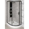 KERRA Solid RPA Black asymetrický sprchový kút s vaničkou 80 x 100 x 208 cm