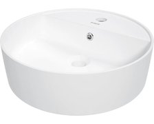 Deante ROUND keramické umývadlo na dosku s otvorom pre batériu 40 cm, biele CGR_6U4B