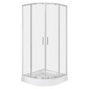 Novoterm SOLID RS chróm sprchový kút s vaničkou 80 x 80 x 211 cm, sklo číre, profil chróm