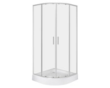 Novoterm SOLID RS chróm sprchový kút s vaničkou 80 x 80 x 211 cm, sklo číre, profil chróm
