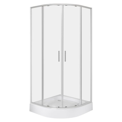 Novoterm SOLID RS chróm sprchový kút s vaničkou 80 x 80 x 211 cm, sklo číre, profil chróm