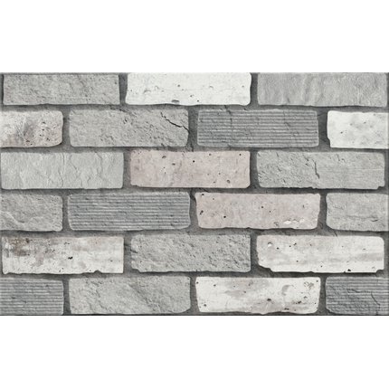 Cersanit Wika grey inserto structure dekoračný obklad 25 x 40 cm WD442-001