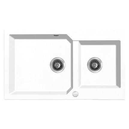 Laveo MILOS granitový drez 86 x 50 cm, biely SPM_6208