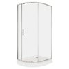 KERRA Solid RPA Chrom asymetrický sprchový kút s vaničkou 80 x 100 x 208 cm
