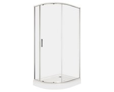 KERRA Solid RPA Chrom asymetrický sprchový kút s vaničkou 80 x 100 x 208 cm