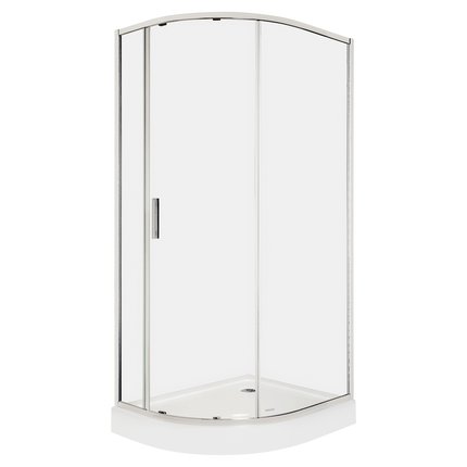 KERRA Solid RPA Chrom asymetrický sprchový kút s vaničkou 80 x 100 x 208 cm