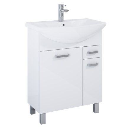 Elita Sunn 65 2D 1S White HG – Kúpeľňová skrinka s keramickým umývadlom 65x84x43,9 cm – RE169192008060