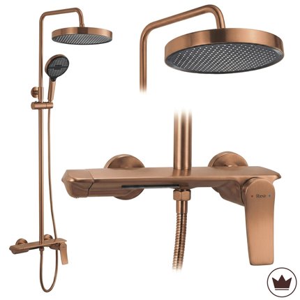 Rea VISION BRUSH COPPER sprchový set s batériou P9664