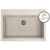 Laveo TAU jednokomorový granitový drez 70 x 50 cm, bež SBT_4107