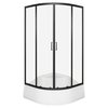 Novoterm ARUBA GL PS black sprchový kút s vaničkou 80 x 80 x 199,5 cm, sklo číre, profil čierny