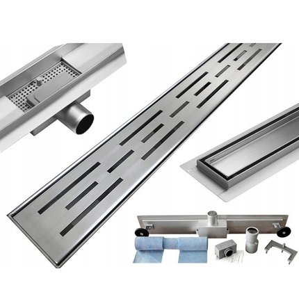 MEXEN Flat nerezový sprchový žľab 90 cm vzor M01 1015090+1020090