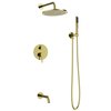 Besco VEO / DECCO / ILLUSION podomietkový sprchový set so sprchovou hlavicou, svetlo zlatý BP-V-JZ