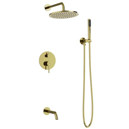 Besco VEO / DECCO / ILLUSION podomietkový sprchový set so sprchovou hlavicou, svetlo zlatý BP-V-JZ