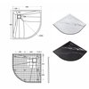 Besco VEXO MARBLE štvrť-kruhová sprchová vanička SMC 90 x 90 cm