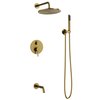 Besco VEO / DECCO / ILLUSION podomietkový sprchový set so sprchovou hlavicou, brúsený zlatý BP-V-ZS