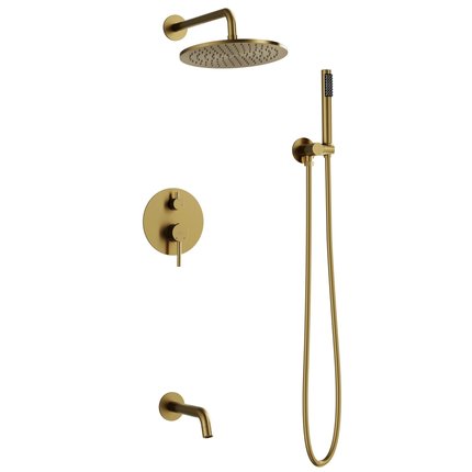Besco VEO / DECCO / ILLUSION podomietkový sprchový set so sprchovou hlavicou, brúsený zlatý BP-V-ZS