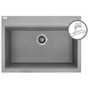 Laveo TAU jednokomorový granitový drez 70 x 50 cm, sivý SBT_5107
