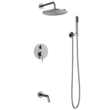 Besco VEO / DECCO / ILLUSION podomietkový sprchový set so sprchovou hlavicou, brúsený nikel BP-V-NS