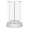 Novoterm ARUBA GL PS chróm sprchový kút s vaničkou 80 x 80 x 199,5 cm, sklo číre, profil chróm