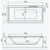 Excellent Pryzmat – Obdĺžniková akrylátová vaňa do kúpeľne 200 × 90 cm (WAEX.PRY20WH)