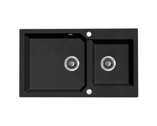Laveo MILOS granitový drez 86 x 50 cm, čierny SPM_7208