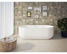 Aquatek KIM voľne stojaca vaňa z tvrdeného liateho mramoru 170 x 74 cm