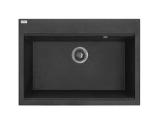 Laveo TAU jednokomorový granitový drez 70 x 50 cm, čierny SBT_7107