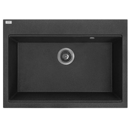 Laveo TAU jednokomorový granitový drez 70 x 50 cm, čierny SBT_7107