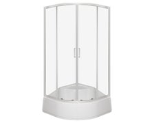 Novoterm ARUBA GL PS chróm sprchový kút s vaničkou 90 x 90 x 199,5 cm, sklo číre, profil chróm