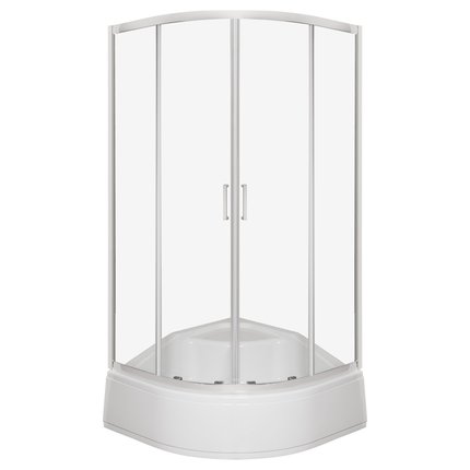 Novoterm ARUBA GL PS chróm sprchový kút s vaničkou 90 x 90 x 199,5 cm, sklo číre, profil chróm