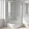 Novoterm ARUBA GL PS chróm sprchový kút s vaničkou 90 x 90 x 199,5 cm, sklo číre, profil chróm