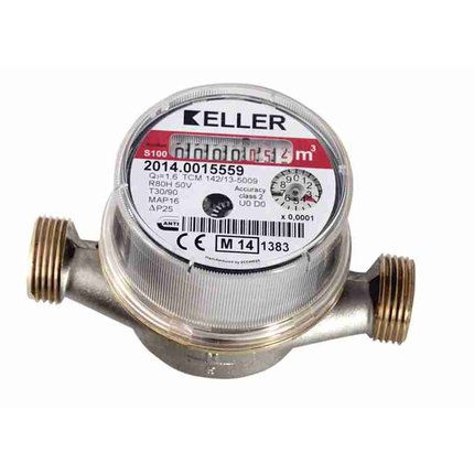 Keller antimagnetické vodomer 1/2"jedno-vtokový, sucho-bežný do 90 C° KEL 21515C