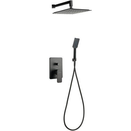 VALVEX podomietkový sprchový set, 250 mm hlavová sprcha, 1/2" vývod, čierny 2454570-MBK
