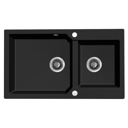 Laveo MILOS granitový drez 86 x 50 cm, čierny SPM_B208