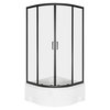 Novoterm ARUBA GL BL black sprchový kút s vaničkou LAV 80 x 80 x 209,5 cm, sklo číre, profil čierny