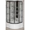 Novoterm ARUBA GL BL black sprchový kút s vaničkou LAV 80 x 80 x 209,5 cm, sklo číre, profil čierny