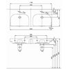 Kolo Geberit TRAFFIC keramické dvojumývadlo 120 x 48 cm, pravouhlé, s 2 otvormi pre batériu, s prepadom L91521000