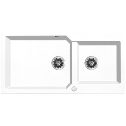 Laveo MILOS granitový drez 98 x 50 cm, biely SPM_6209