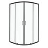 Novoterm ARUBA GL BL black sprchový kút bez vaničky 90 x 90 x 199,5 cm, sklo číre, profil čierny
