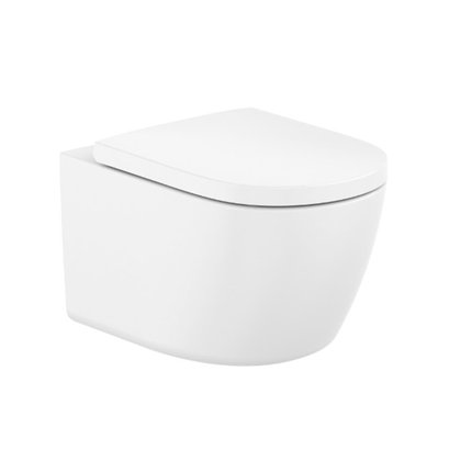 Roca MERIDIAN WC závesná misa Rimless® Vortex so sedátkom 54 x 36 cm A34H741000