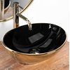 Rea SOFIA IN BLACK/GOLD keramické umývadlo na dosku 41 x 34,5 cm U4527