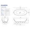 Aquatek SHARON voľne stojaca vaňa z tvrdeného liateho mramoru 170 x 79,5 cm