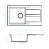 Kuchinox SHIRE granitový drez 76 x 44 cm, sivý SBS_511Y